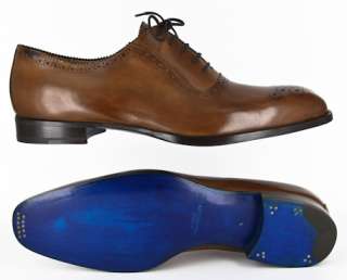 New $925 Sutor Mantellassi Caramel Brown Shoes 9/8  
