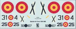 Blue Rider Decals 1/72 SPANISH AF CIVIL WAR SURVIVORS  