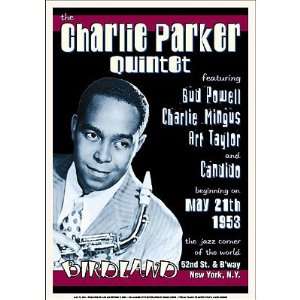   Charlie Parker Quintet Jazz POSTER Birdland Mingus NYC: Home & Kitchen