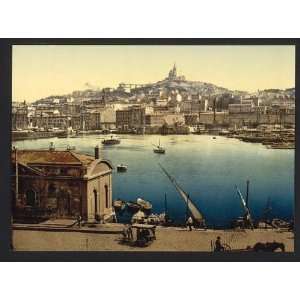   Photochrom Reprint of The harbor, Marseilles, France