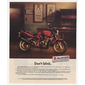  1991 Suzuki Bandit Motorcycle Dont Blink Print Ad