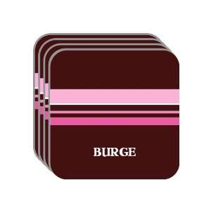 Personal Name Gift   BURGE Set of 4 Mini Mousepad Coasters (pink 