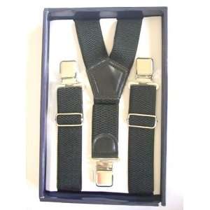   Suspender Braces Black with Leather Junction Suspender Braces: Beauty