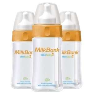  MilkBank Vented Feeding Bottles 8 oz. 3 Pack: Baby