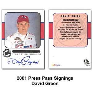    Press Pass Signings 01 David Green Card: Sports & Outdoors