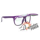   Wayfarer Mirrored Sunglasses Shade Sunnies Clear Lens Dark Dual PURPLE