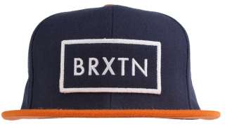 Brixton Clothing Rift Snapback Hat   Navy/Orange   NEW    