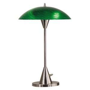  Kaleidoscope Emerald Table Lamp in Brushed Steel Finish 