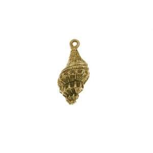  Nunn Design Antiqued 22K Gold Plated Spindle Shell Charm 