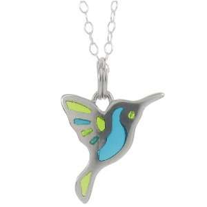  Sunstone Sterling Silver Hummingbird Necklace Jewelry