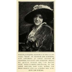  1914 Print Marion Sunshine Portrait Broadway Actress Theater 