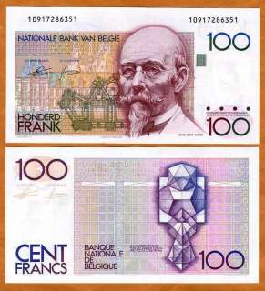 Belgium, 100 Francs, (1982 1994), P 142, UNC, Pre  Euro  