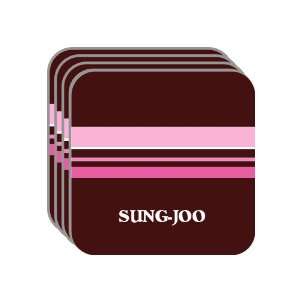 Personal Name Gift   SUNG JOO Set of 4 Mini Mousepad Coasters (pink 