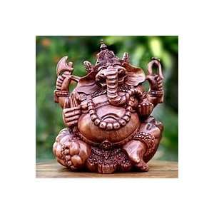 NOVICA Wood sculpture, Ganesha