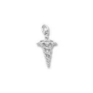 Caduceus Charm   Gold Plated Jewelry