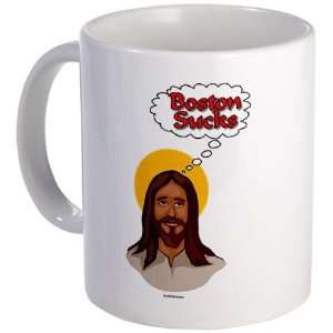 Jesus Thinks Boston Sucks Funny Mug by CafePress:  Kitchen 