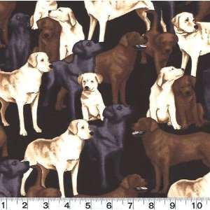  45 Wide Big Dogs Black Fabric By The Yard: Arts, Crafts 
