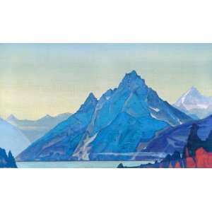 Hand Made Oil Reproduction   Nicholas Roerich   24 x 14 inches   Lake 
