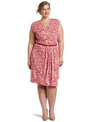 AK Anne Klein Womens Plus size Tonal Printed Matte Dress