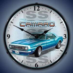  1968 SS Camaro Lighted Wall Clock: Home & Kitchen