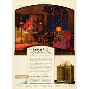  1927 Ad Radiator Furniture Henry VIII Living Room Carroll 