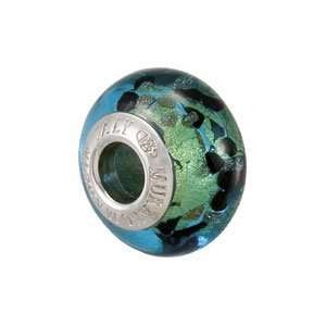   .00 Mm Kera Bella Viaggio Blue And Black Leopard Glass Bead: Jewelry