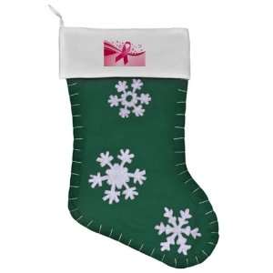   Christmas Stocking Green Cancer Pink Ribbon Waves: Everything Else