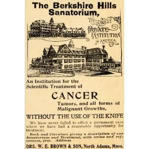  1898 Ad Berkshire Hills Sanatorium Cancer Cure Quackery 