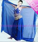 Belly Dance Chiffon Shawl Veil Costume Gold Trim Red items in Belly 