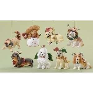   Puppy Dog In Holiday Outfits Christmas Ornaments 4 Home & Kitchen