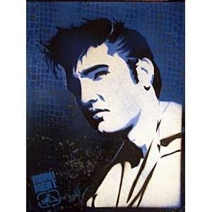  Elvis Portrait, Stencil Painting By Monument Ltd