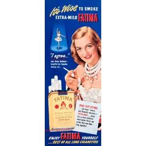  1950 Ad Fatima Cigarettes Helen Davidson Ice Capades 