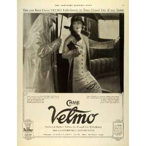 1925 Ad Chase Velmo Mohair Velvet Closed Car Upholstery Sanford Mills 