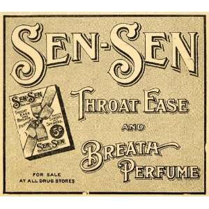 1915 Ad Sen Sen Throat Breath Perfume Health Drug Care   Original 