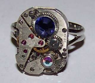 Totally STUNNING STEAMPUNK Dainty Vintage Watch Movement Ring 