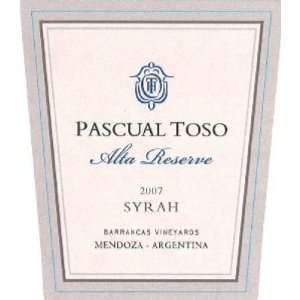  2007 Pascual Toso Alta Reserve Syrah 750ml: Grocery 