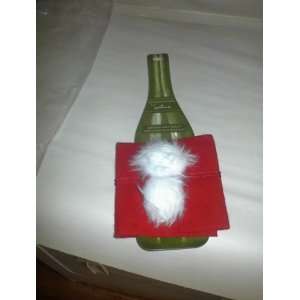  Christmas Bottle Gift Wrap Red with Tuft 