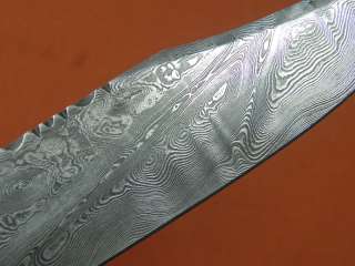 US Custom Hand Made STEK Bowie Damascus Fighting Hunting Large Knife 
