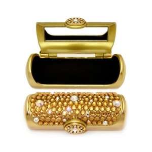 Swarovski Crystal Lip Stick Holder Gold with Mini Mirror Dot(AB)/LCT 