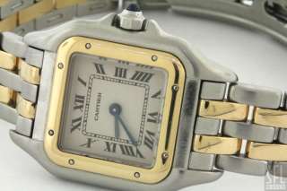   18K YELLOW GOLD STAINLESS STEEL TWO STRIPE PANTHER LADIES WATCH  