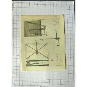  1790 Steelyard Instruments Drawings Antique Print