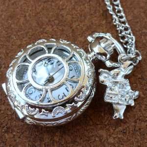   Wonderland Tea Party Steampunk pocket watch necklace: Everything Else