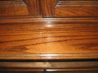   Charter Oak China Hutch Seeded Glass & Carved Panels 240 stain  