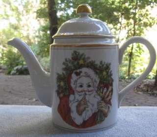 Fitz & Floyd St. Nicholas Christmas Covered Coffee Server Teapot 