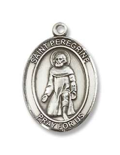 Sterling Silver St. Peregrine Laziosi Medal Patron Sain  