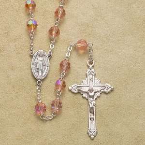  Sterling Silver Rosary Rosaries Catholic Tin Cut Crystal 