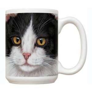  Fiddlers Elbow Black & White Cat 15 oz Mug: Kitchen 