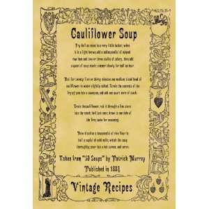  A4 Size Parchment Poster Recipe Cauliflower Soup