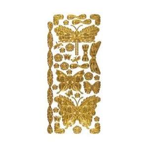  Dazzles Stickers   Gold Stacked Butterflies & Dragonflies 