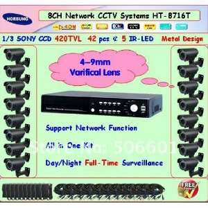  varifocal ir cctv camera system ht 8716t 16ch dvr kit